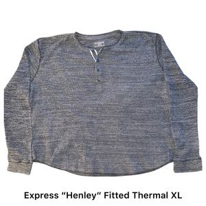 Express Henley Thermal XL Grey